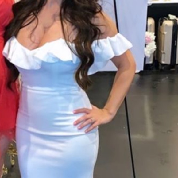 Dresses & Skirts - White dress tight corset looking back Dresses & Skirts - White dress tight corset looking back